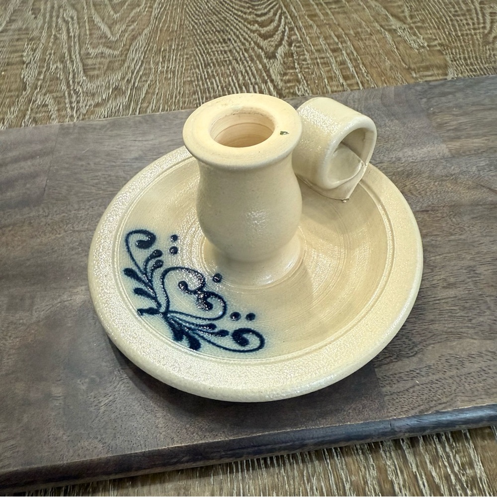 Maple City Pottery Handcrafted Candle Holder Monmouth Illinois Heart Design